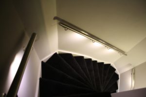 RVS trapleuning met ingebouwde ledverlichting bovenaanzicht
